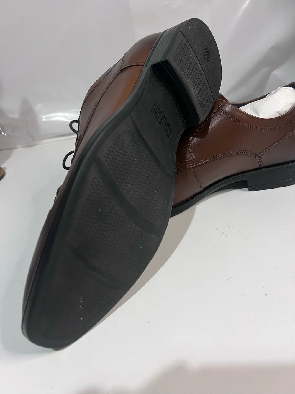 Johnston & Murphy Brown Leather Cap-Toe Derby Shoes